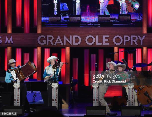 Riders in the Sky perform during Grand Ole Opry Total Eclipse 2017 Special Sunday Night Show at Grand Ole Opry House on August 20, 2017 in Nashville,...
