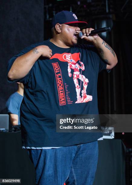 Rapper Big Lenbo performs in support of the Everybody's Tour at Meadow Brook Music Festival on August 20, 2017 in Rochester, Michigan.