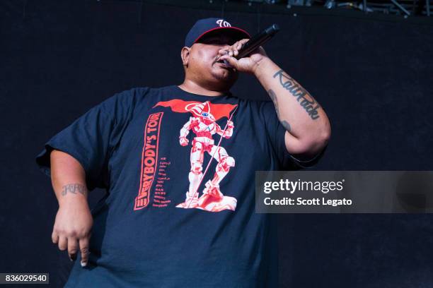 Rapper Big Lenbo performs in support of the Everybody's Tour at Meadow Brook Music Festival on August 20, 2017 in Rochester, Michigan.