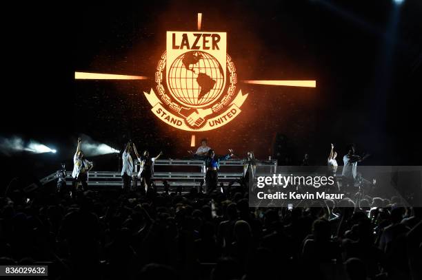 Major Lazer performs during Day Two of 2017 Billboard Hot 100 Festival at Northwell Health at Jones Beach Theater on August 20, 2017 in Wantagh City.