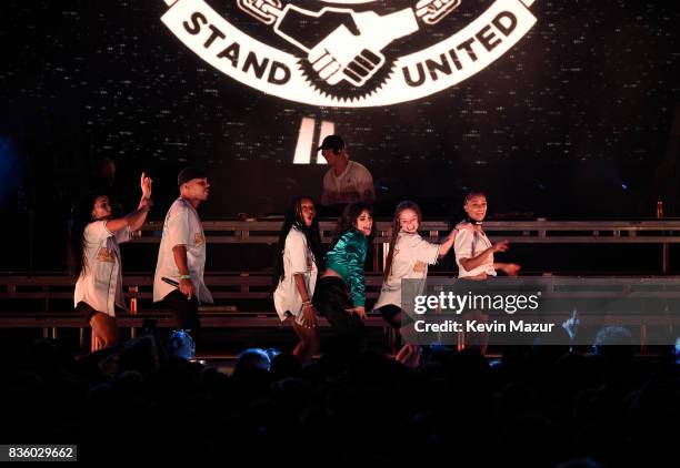 Camila Cabello performs with Major Lazer during Day Two of 2017 Billboard Hot 100 Festival at Northwell Health at Jones Beach Theater on August 20,...