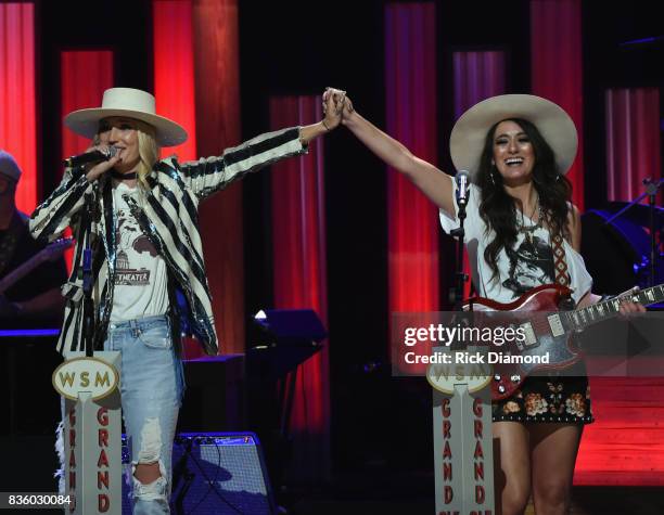 The Sisterhood are Ruby Stewart and Alyssa Bonagura make their debut during Grand Ole Opry Total Eclipse 2017 Special Sunday Night Show at Grand Ole...