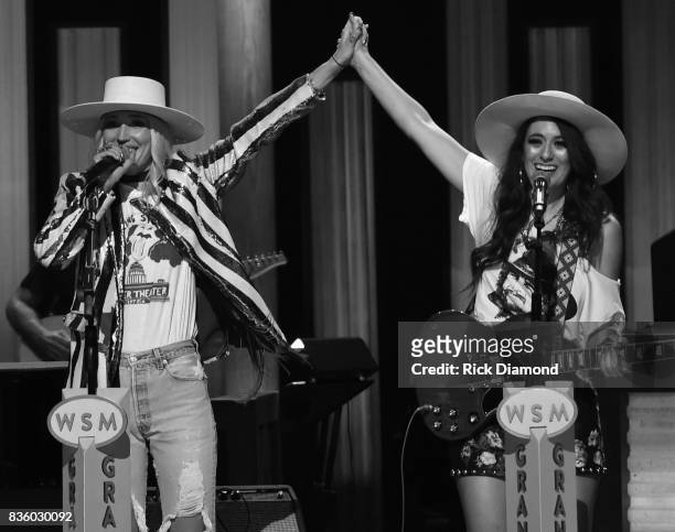 The Sisterhood are Ruby Stewart and Alyssa Bonagura make their debut during Grand Ole Opry Total Eclipse 2017 Special Sunday Night Show at Grand Ole...
