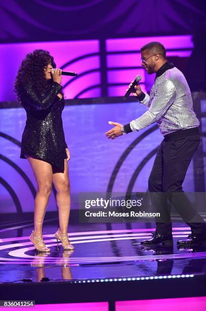 Singers Shanice and Tony Terry onstage at the 2017 Black Music Honors at Tennessee Performing Arts Center on August 18, 2017 in Nashville, Tennessee.