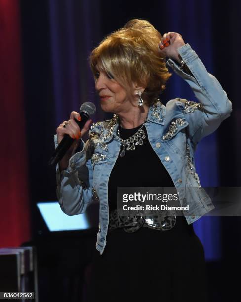 Singer/Songwriter & 50 year member of The Opry Jeannie Seely performs during Grand Ole Opry Total Eclipse 2017 Special Sunday Night Show at Grand Ole...