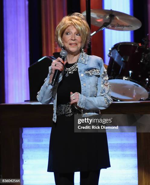 Singer/Songwriter & 50 year member of The Opry Jeannie Seely performs during Grand Ole Opry Total Eclipse 2017 Special Sunday Night Show at Grand Ole...