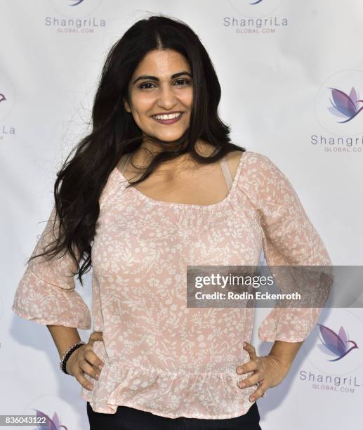 Blogger Parisa Michelle Afsahi attends the ShangriLa global launch and pop-up store on August 20, 2017 in Beverly Hills, California.