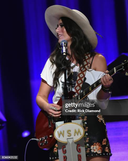 The Sisterhood" band member Alyssa Bonagura makes her debut during Grand Ole Opry Total Eclipse 2017 Special Sunday Night Show at Grand Ole Opry...