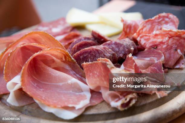 taste of montepulciano - prosciutto stock pictures, royalty-free photos & images