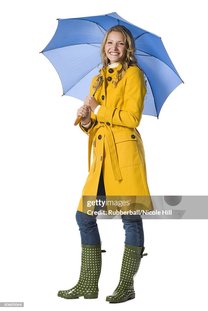 Young woman with an umbrella.