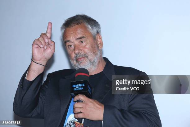 French director Luc Besson promotes his film "Valerian and the City of a Thousand Planets" on August 20, 2017 in Beijing, China.