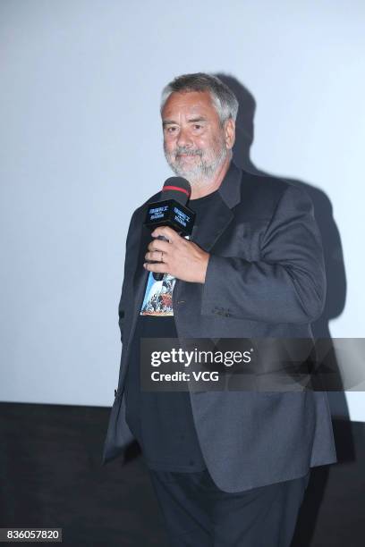 French director Luc Besson promotes his film "Valerian and the City of a Thousand Planets" on August 20, 2017 in Beijing, China.