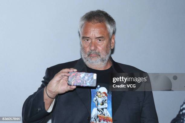 French director Luc Besson promotes his film "Valerian and the City of a Thousand Planets" on August 20, 2017 in Beijing, China.