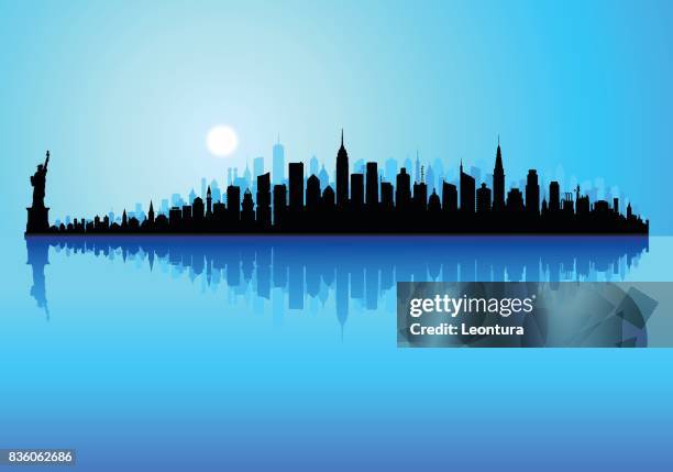 new york (alle gebäude sind getrennt und vollständig) - one world trade center stock-grafiken, -clipart, -cartoons und -symbole