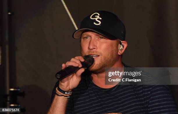 Cole Swindell performs during the 'What The Hell' world tour at Shoreline Amphitheatre on August 20, 2017 in Mountain View, California.