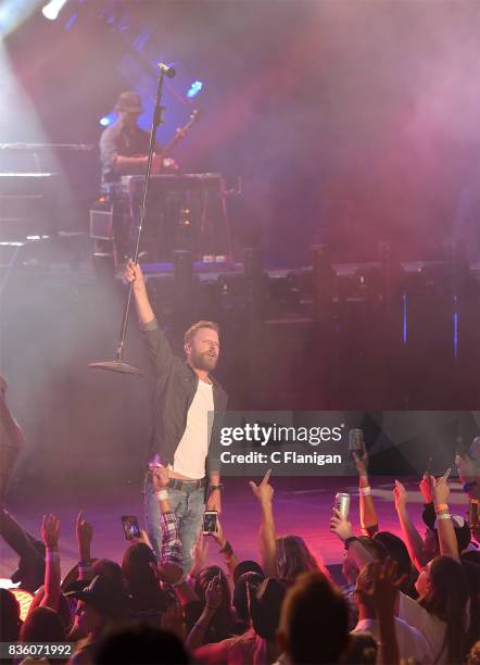 Dierks Bentley performs during his 'What The Hell' world tour at Shoreline Amphitheatre on August 20, 2017 in Mountain View, California.