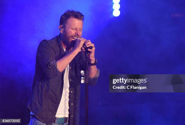 Dierks Bentley performs during his 'What The Hell' world tour at Shoreline Amphitheatre on August 20, 2017 in Mountain View, California.