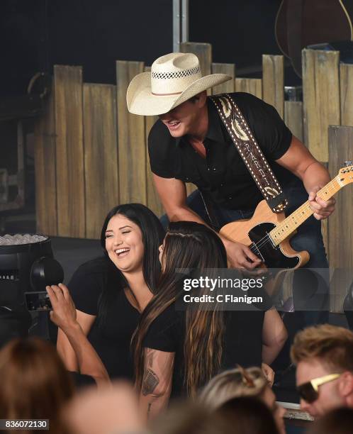 Jon Pardi performs during the 'What The Hell' world tour at Shoreline Amphitheatre on August 20, 2017 in Mountain View, California.