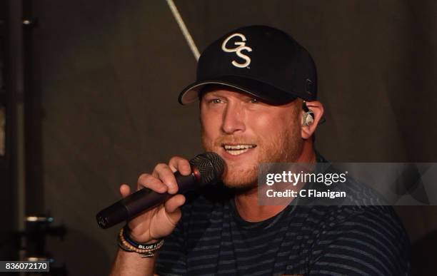 Cole Swindell performs during the 'What The Hell' world tour at Shoreline Amphitheatre on August 20, 2017 in Mountain View, California.