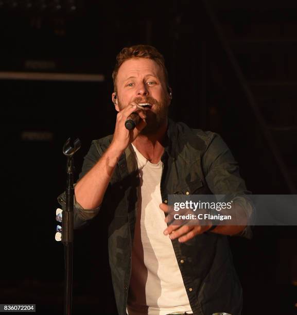 Dierks Bentley performs during his 'What The Hell' world tour at Shoreline Amphitheatre on August 20, 2017 in Mountain View, California.