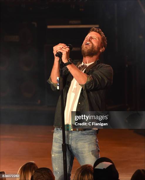 Dierks Bentley performs during his 'What The Hell' world tour at Shoreline Amphitheatre on August 20, 2017 in Mountain View, California.