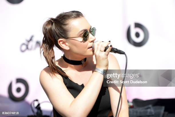 Singer Sophie Simmons performs onstage during the GIRL CULT Festival at The Fonda Theatre on August 20, 2017 in Los Angeles, California.