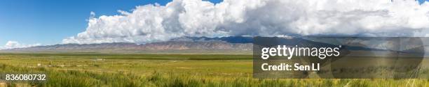 qinghai highland mountain with clouds - grass land stock pictures, royalty-free photos & images