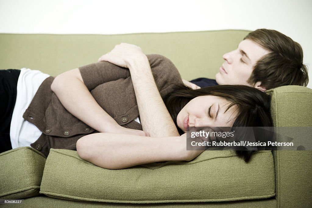 Young couple sleeping