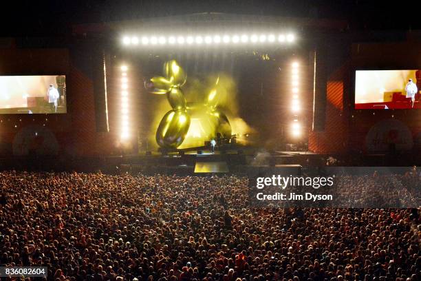 Jay Z performs live on stage during V Festival 2017 at Hylands Park on August 20, 2017 in Chelmsford, England.