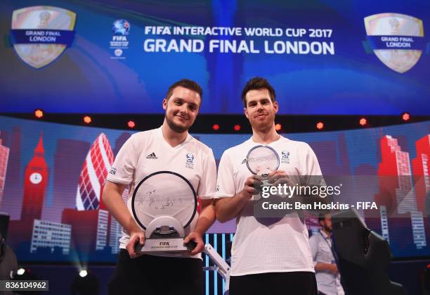 Spencer 'Gorilla' Ealing of England poses with his trophy after his victory in the final against Kai 'Deto' Wollin of Germany during day three of the...