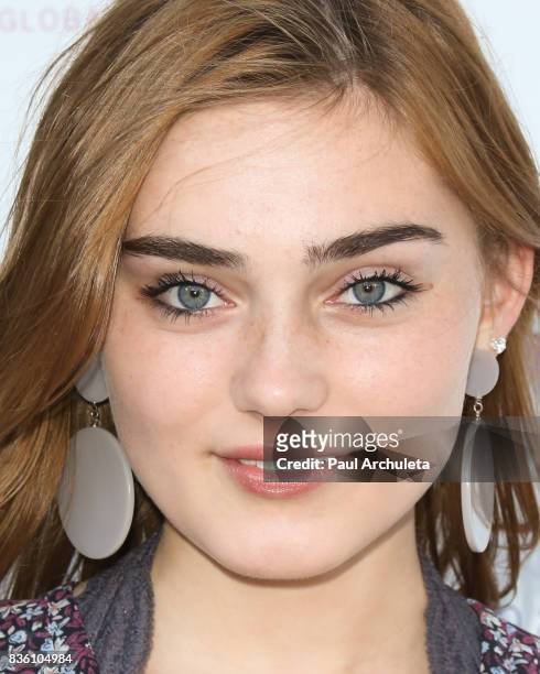 Actress Meg Donnelly attends the ShangriLa global launch and pop-up store on August 20, 2017 in Beverly Hills, California.