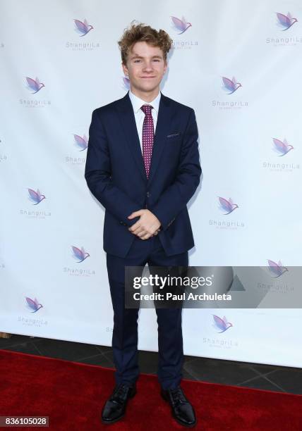 Actor Justin Ellings attends the ShangriLa global launch and pop-up store on August 20, 2017 in Beverly Hills, California.