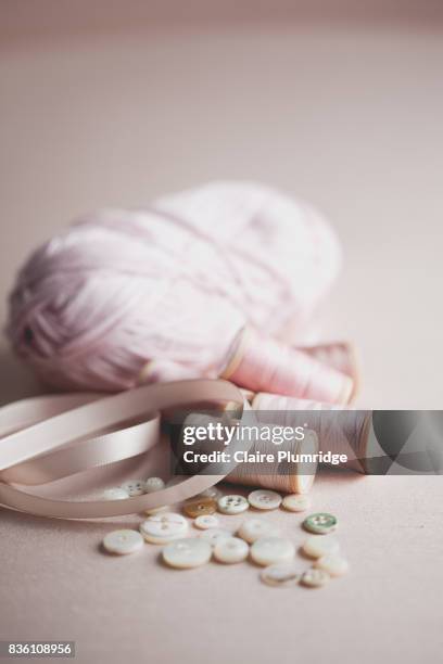 pastel - sewing and knitting items - ribbon sewing item stock pictures, royalty-free photos & images