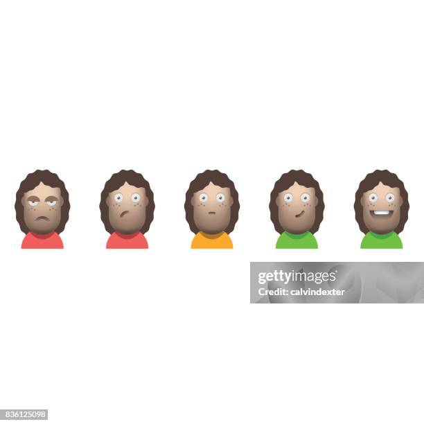 customer satisfaction avatar icons - customer satisfaction scale stock illustrations