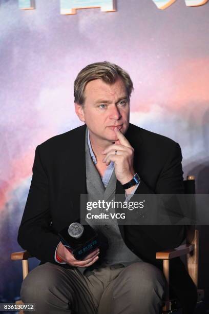 Director Christopher Nolan attends 'Dunkirk' press conference on August 21, 2017 in Beijing, China.