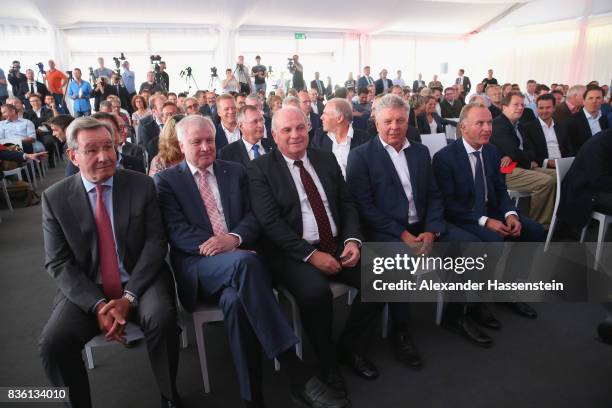 Karl Hopfner attedns with Horst Seehofer, Bavarian Governor, Uli Hoeness, President of FC Bayern Muenchen, Dieter Reiter, Lord Major of Muenchen and...