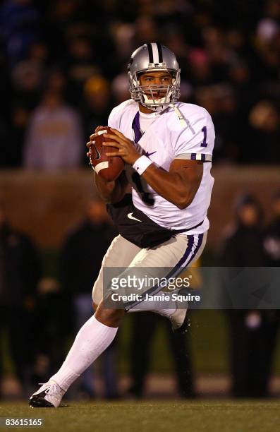 Quarterback Josh Freeman of the Kansas State Wildcats in action during the game against the Missouri Tigers on November 8, 2008 at Memorial Stadium...
