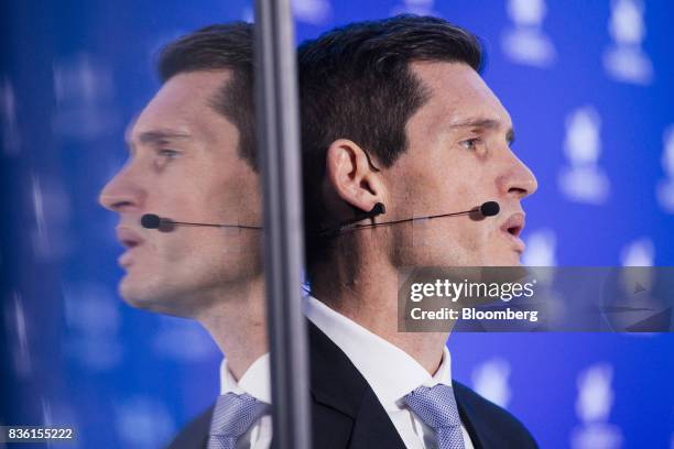 Paul Victor, chief financial officer of Sasol Ltd., speaks during a news conference at the company's headquarters in Johannesburg, South Africa, on...