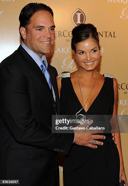 Baseball player Mike Piazza and Wife Alicia Rickter arrives at the 14th Annual Make-A-Wish Ball at the Hotel Intercontinental on November 8, 2008 in...