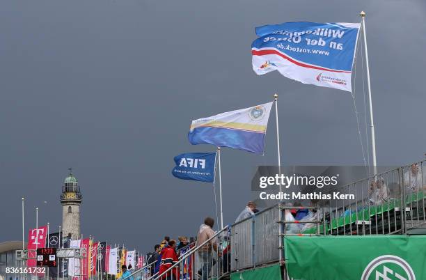 General view on day 2 of the 2017 German Beach Soccer Championship on August 20, 2017 in Warnemunde, Germany.