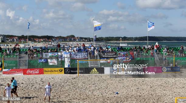 General view on day 2 of the 2017 German Beach Soccer Championship on August 20, 2017 in Warnemunde, Germany.