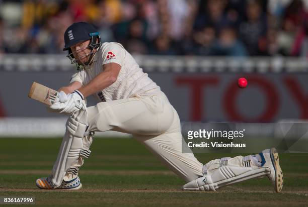 Jonny Bairstow of England batting during day two of the 1st Investec test match between England and West Indies at Edgbaston Cricket Ground on August...
