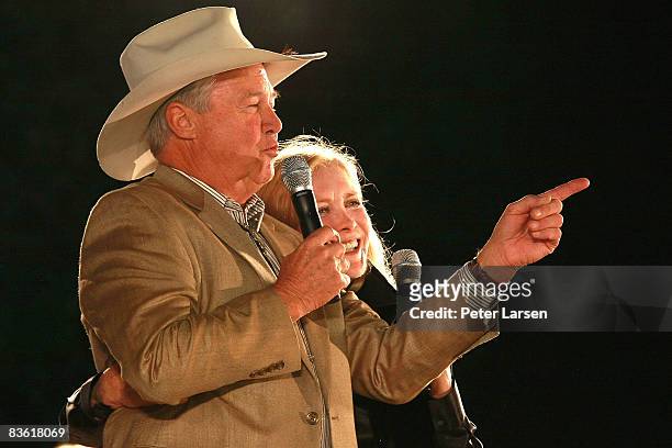 Steve Kanaly aka 'Ray Krebbs' and Susan Howard attend the 30th Anniversary Reunion of the TV show "Dallas" at South Fork Ranch on November 8, 2008 in...