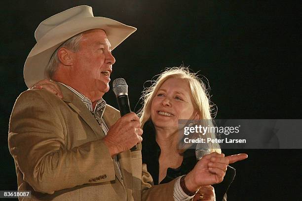 Steve Kanaly aka 'Ray Krebbs' and Susan Howard attend the 30th Anniversary Reunion of the TV show "Dallas" at South Fork Ranch on November 8, 2008 in...