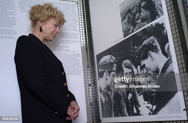 Gesine Schwan, candidate for German President, visits the Weisse Rose resistance group museum at Munich University on November 9, 2008 in Munich,...