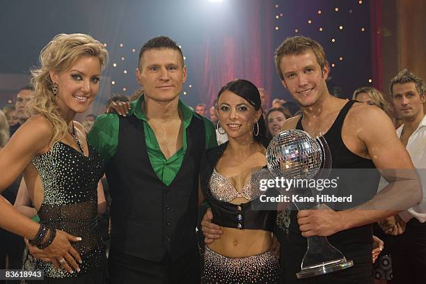 Natalie Lowe, Danny Green, Luda Kroitor and Luke Jacobz at the grand final event for "Dancing With The Stars 2008" at the Channel Seven studios on...
