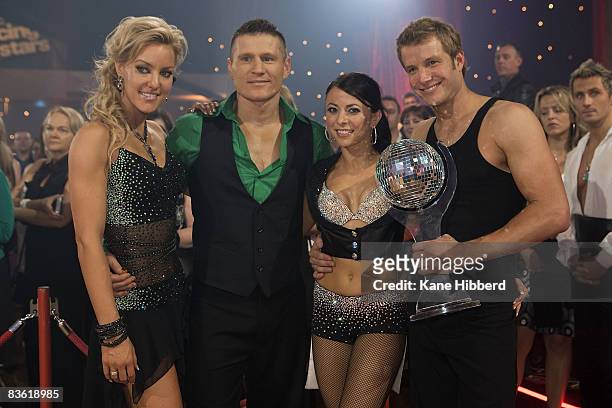 Natalie Lowe, Danny Green, Luda Kroitor and Luke Jacobz at the grand final event for "Dancing With The Stars 2008" at the Channel Seven studios on...