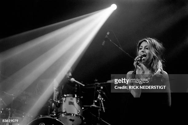 Seventeen-year old Australian singer of Italian origin Gabriella Cilmi performs during a concert at the Paradiso in Amsterdam on November 9, 2008....