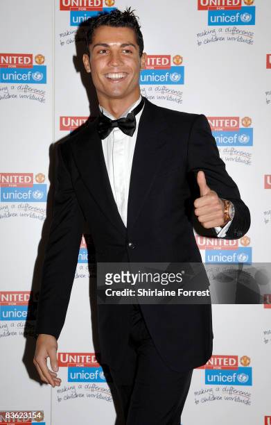Cristiano Ronaldo attends the Manchester United `United for UNICEF' - Gala Dinner at Manchester United Museum on November 9, 2008 in Manchester,...