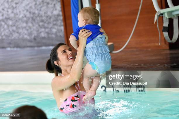 Guests attend the Huggies Little Swimmers #trainingfor2032 Swim Class With The Phelps Foundation on August 21, 2017 in New York City.